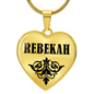 Rebekah v01 - 18k Gold Finished Heart Pendant Luxury Necklace