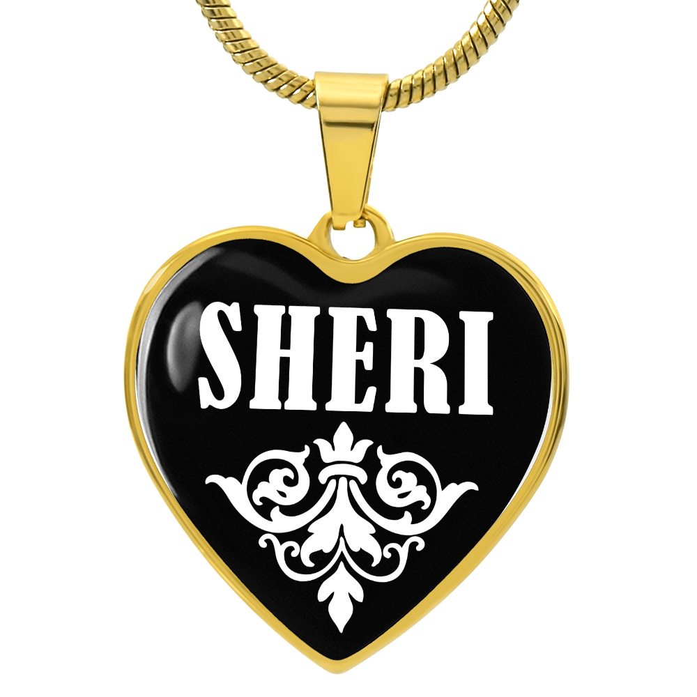 Sheri v01w - 18k Gold Finished Heart Pendant Luxury Necklace