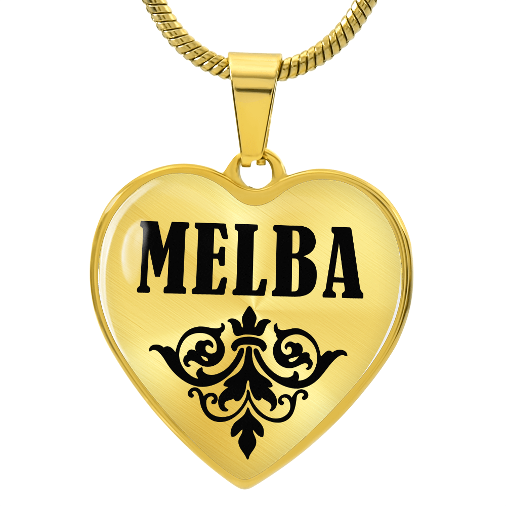 Melba v01 - 18k Gold Finished Heart Pendant Luxury Necklace