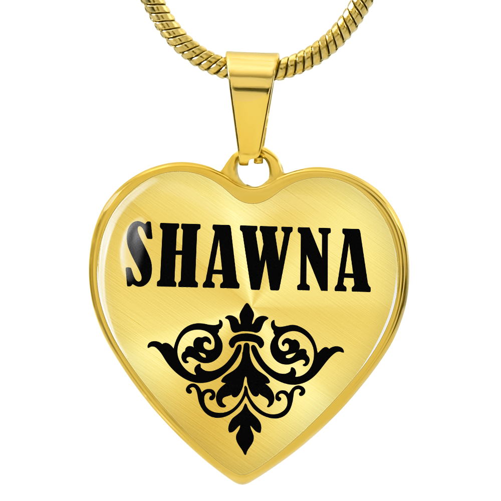 Shawna v01 - 18k Gold Finished Heart Pendant Luxury Necklace