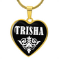 Trisha v03 - 18k Gold Finished Heart Pendant Luxury Necklace