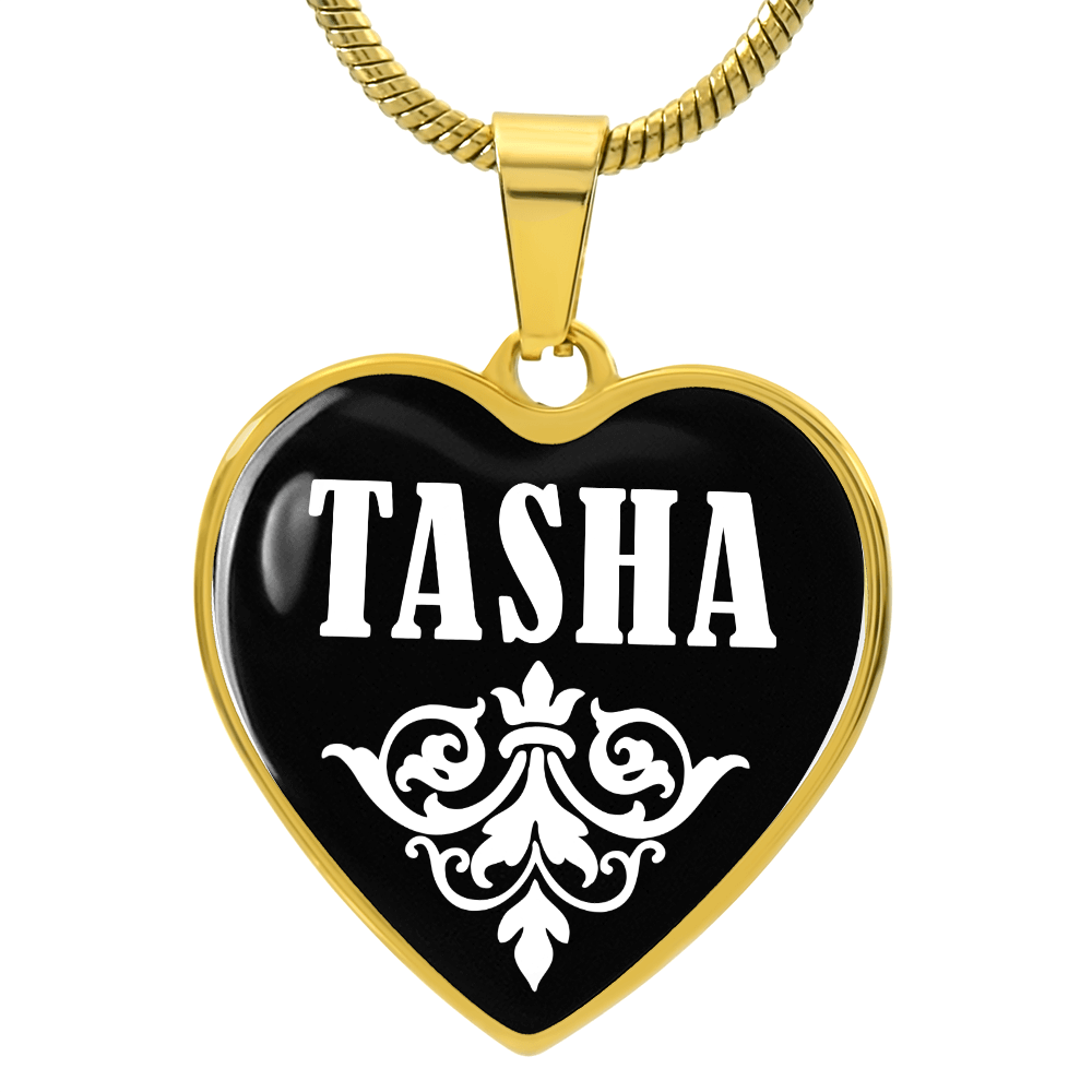 Tasha v03 - 18k Gold Finished Heart Pendant Luxury Necklace