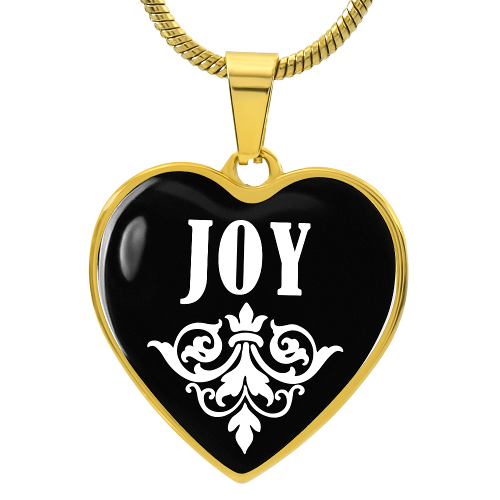 Joy v01w - 18k Gold Finished Heart Pendant Luxury Necklace