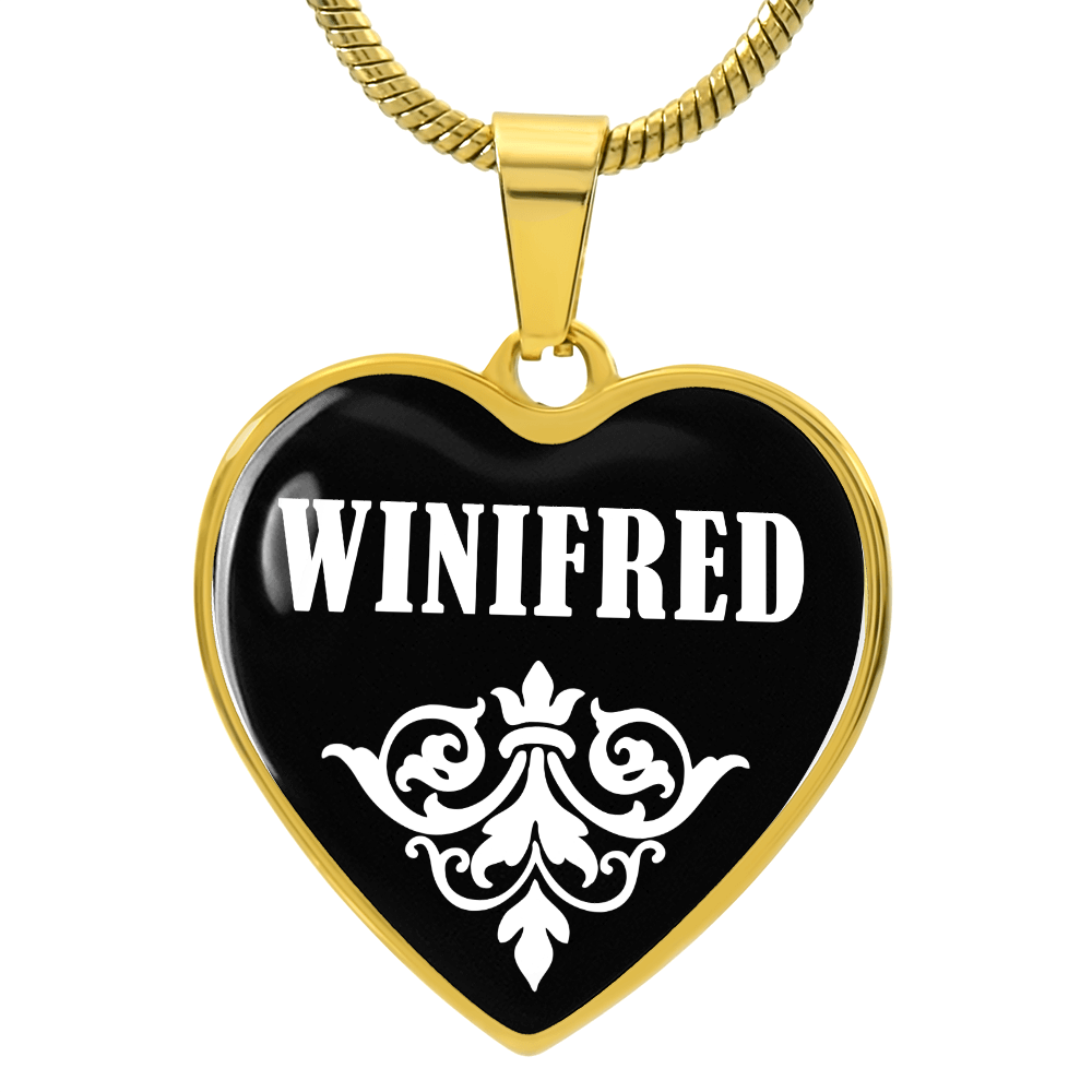Winifred v03 - 18k Gold Finished Heart Pendant Luxury Necklace