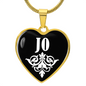 Jo v01w - 18k Gold Finished Heart Pendant Luxury Necklace