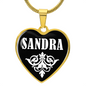 Sandra v01w - 18k Gold Finished Heart Pendant Luxury Necklace