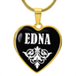 Edna v01w - 18k Gold Finished Heart Pendant Luxury Necklace