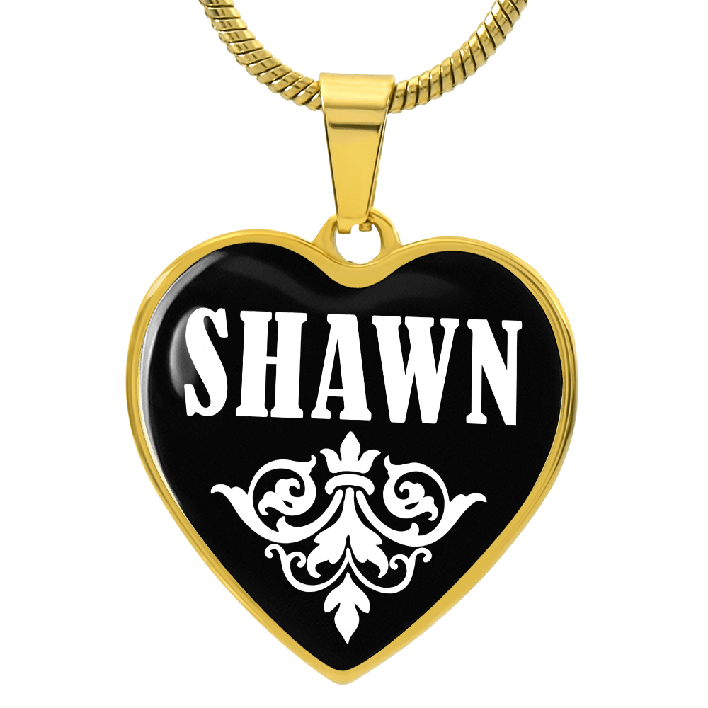 Shawn v03 - 18k Gold Finished Heart Pendant Luxury Necklace