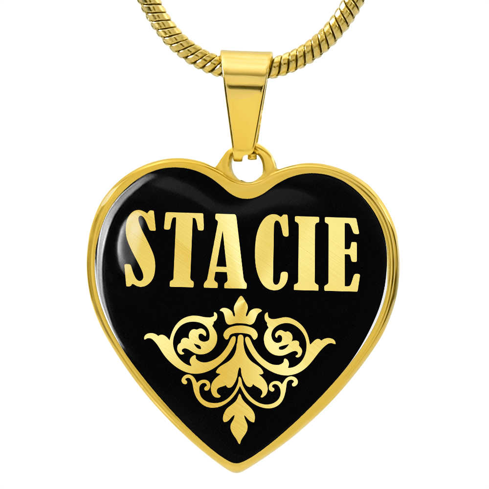 Stacie v02 - 18k Gold Finished Heart Pendant Luxury Necklace
