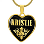 Kristie v02 - 18k Gold Finished Heart Pendant Luxury Necklace
