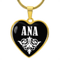 Ana v01w - 18k Gold Finished Heart Pendant Luxury Necklace