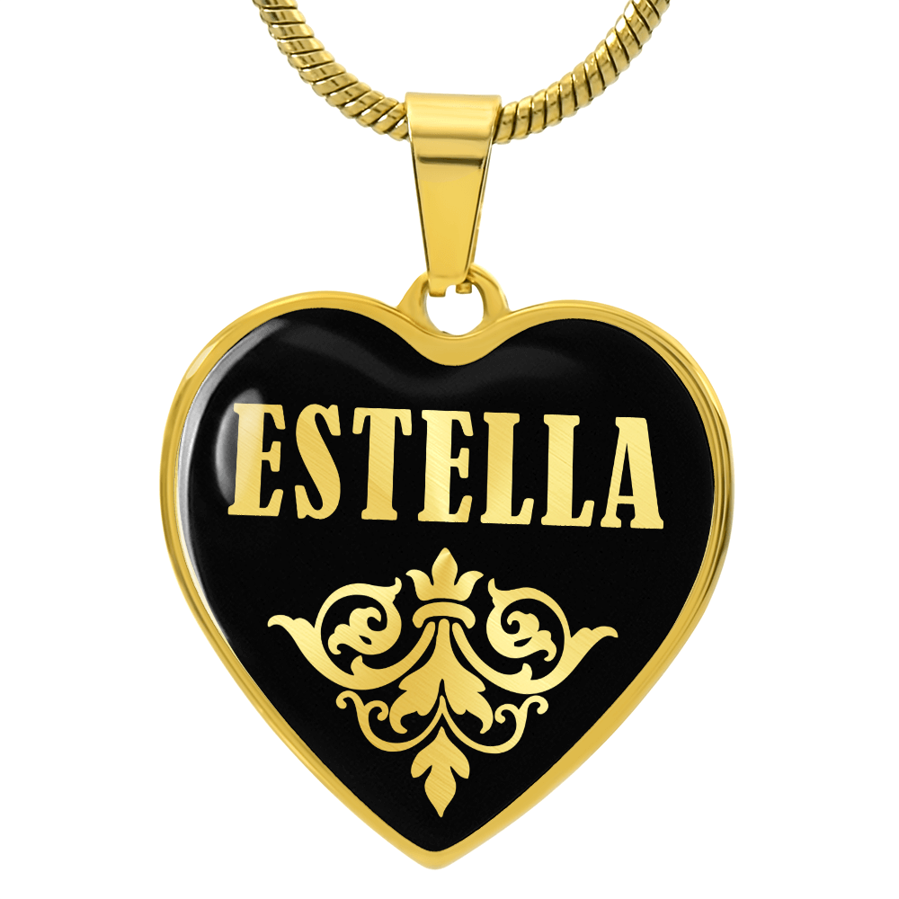 Estella v02 - 18k Gold Finished Heart Pendant Luxury Necklace