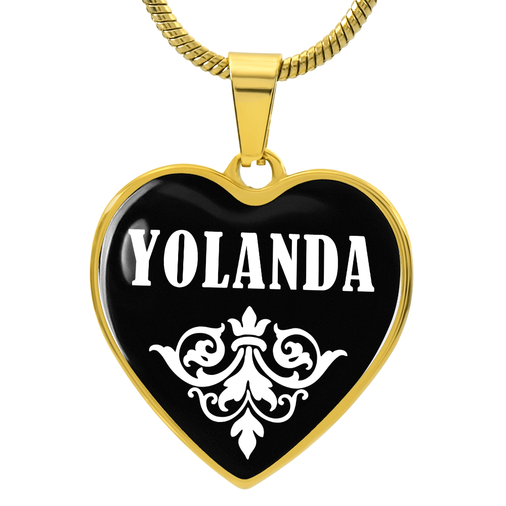 Yolanda v01w - 18k Gold Finished Heart Pendant Luxury Necklace
