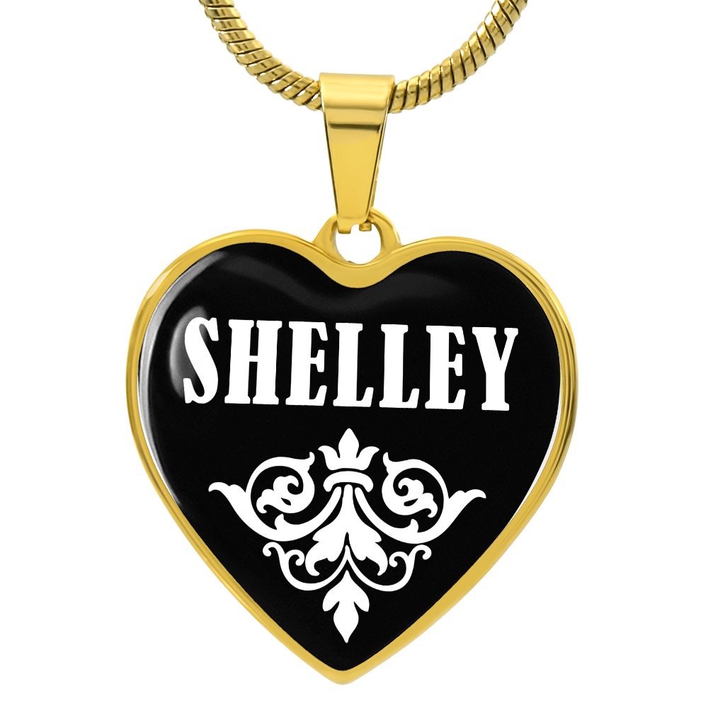 Shelley v01w - 18k Gold Finished Heart Pendant Luxury Necklace