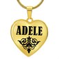 Adele v01 - 18k Gold Finished Heart Pendant Luxury Necklace