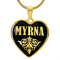Myrna v02 - 18k Gold Finished Heart Pendant Luxury Necklace