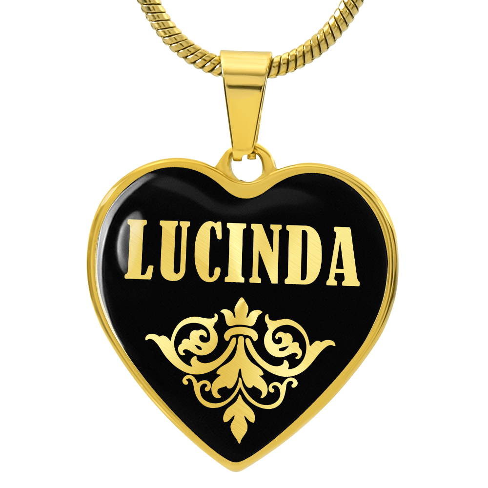 Lucinda v02 - 18k Gold Finished Heart Pendant Luxury Necklace