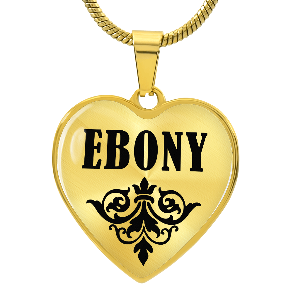 Ebony v01 - 18k Gold Finished Heart Pendant Luxury Necklace