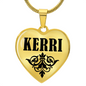 Kerri v01 - 18k Gold Finished Heart Pendant Luxury Necklace