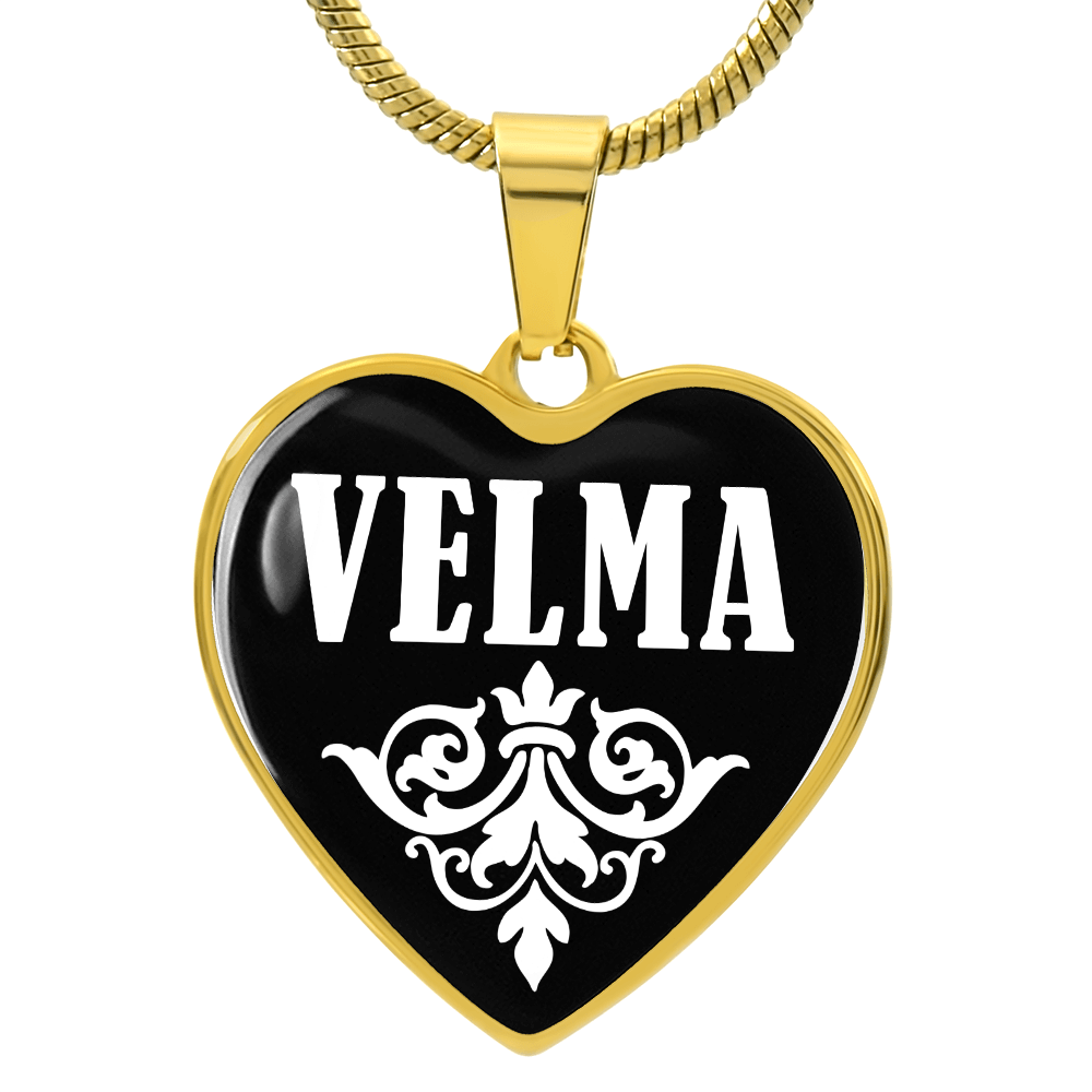 Velma v01w - 18k Gold Finished Heart Pendant Luxury Necklace