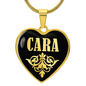 Cara v02 - 18k Gold Finished Heart Pendant Luxury Necklace