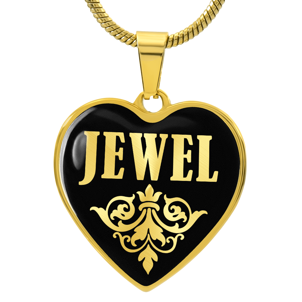 Jewel v02 - 18k Gold Finished Heart Pendant Luxury Necklace
