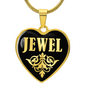 Jewel v02 - 18k Gold Finished Heart Pendant Luxury Necklace