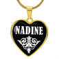 Nadine v01w - 18k Gold Finished Heart Pendant Luxury Necklace