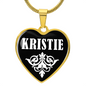 Kristie v03 - 18k Gold Finished Heart Pendant Luxury Necklace