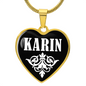 Karin v03 - 18k Gold Finished Heart Pendant Luxury Necklace