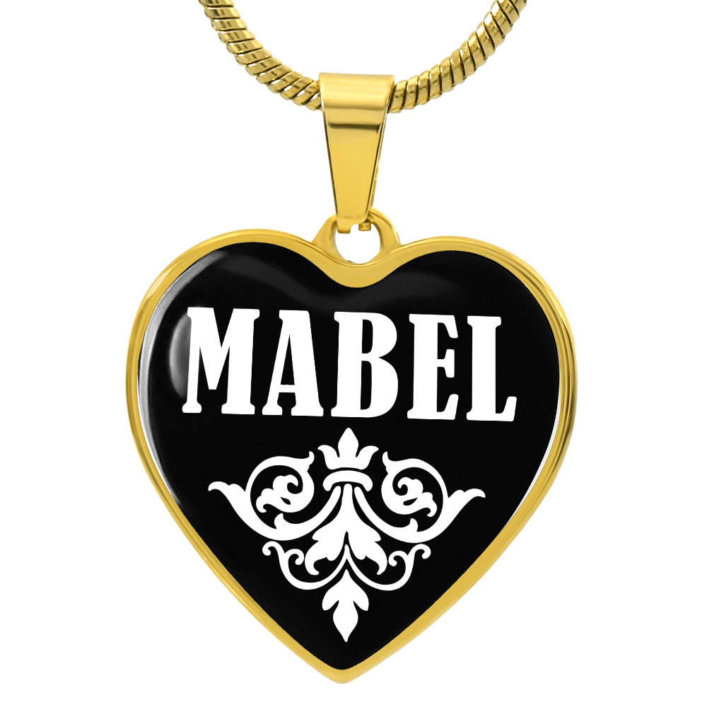 Mabel v01w - 18k Gold Finished Heart Pendant Luxury Necklace
