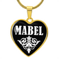 Mabel v01w - 18k Gold Finished Heart Pendant Luxury Necklace