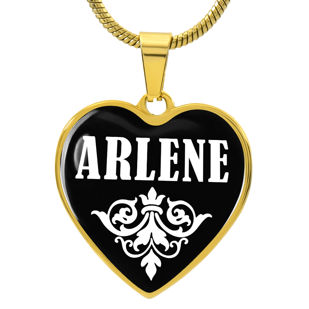 Arlene v01w - 18k Gold Finished Heart Pendant Luxury Necklace
