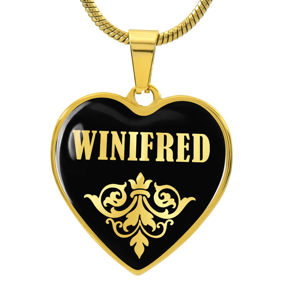 Winifred v02 - 18k Gold Finished Heart Pendant Luxury Necklace