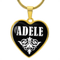Adele v03 - 18k Gold Finished Heart Pendant Luxury Necklace