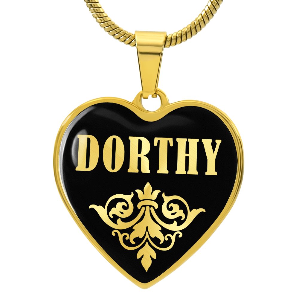 Dorthy v02 - 18k Gold Finished Heart Pendant Luxury Necklace