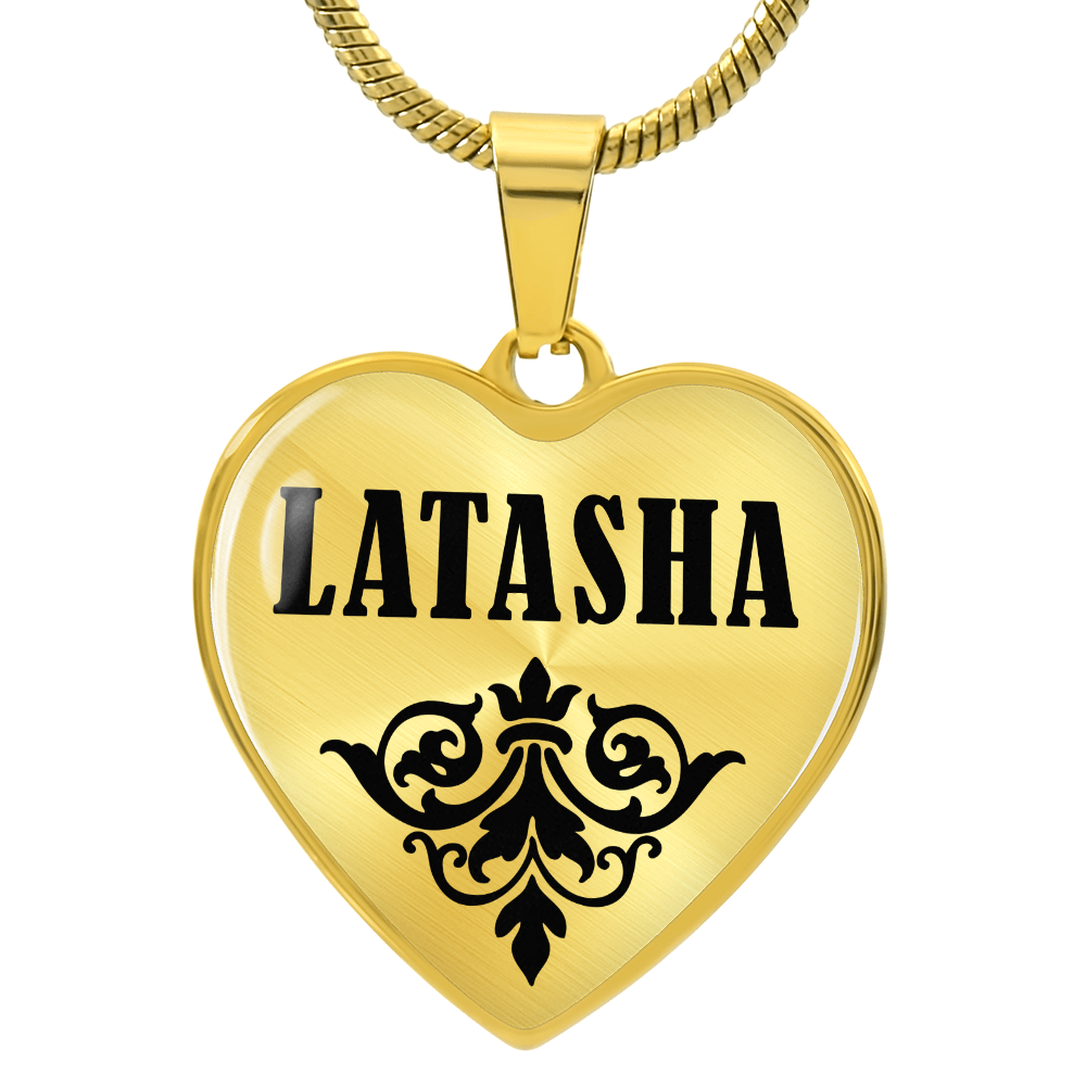 Latasha v01 - 18k Gold Finished Heart Pendant Luxury Necklace
