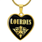 Lourdes v02 - 18k Gold Finished Heart Pendant Luxury Necklace