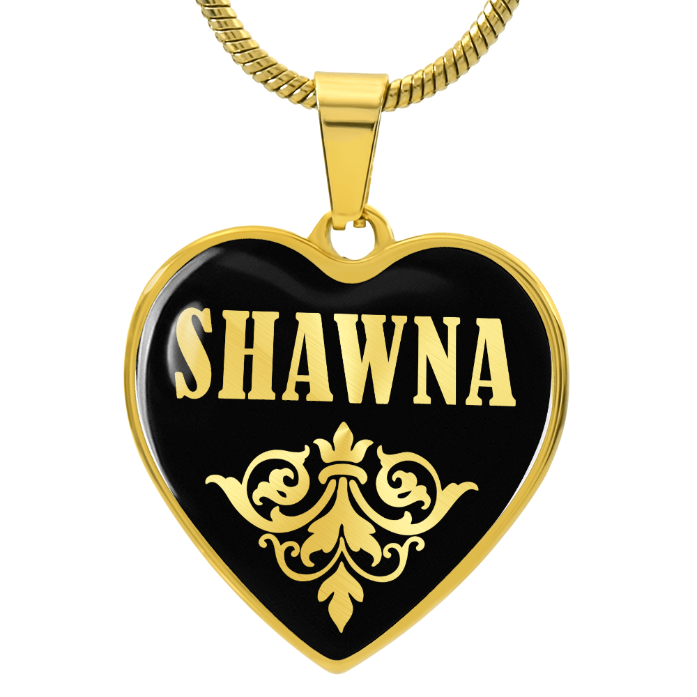 Shawna v02 - 18k Gold Finished Heart Pendant Luxury Necklace