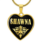 Shawna v02 - 18k Gold Finished Heart Pendant Luxury Necklace