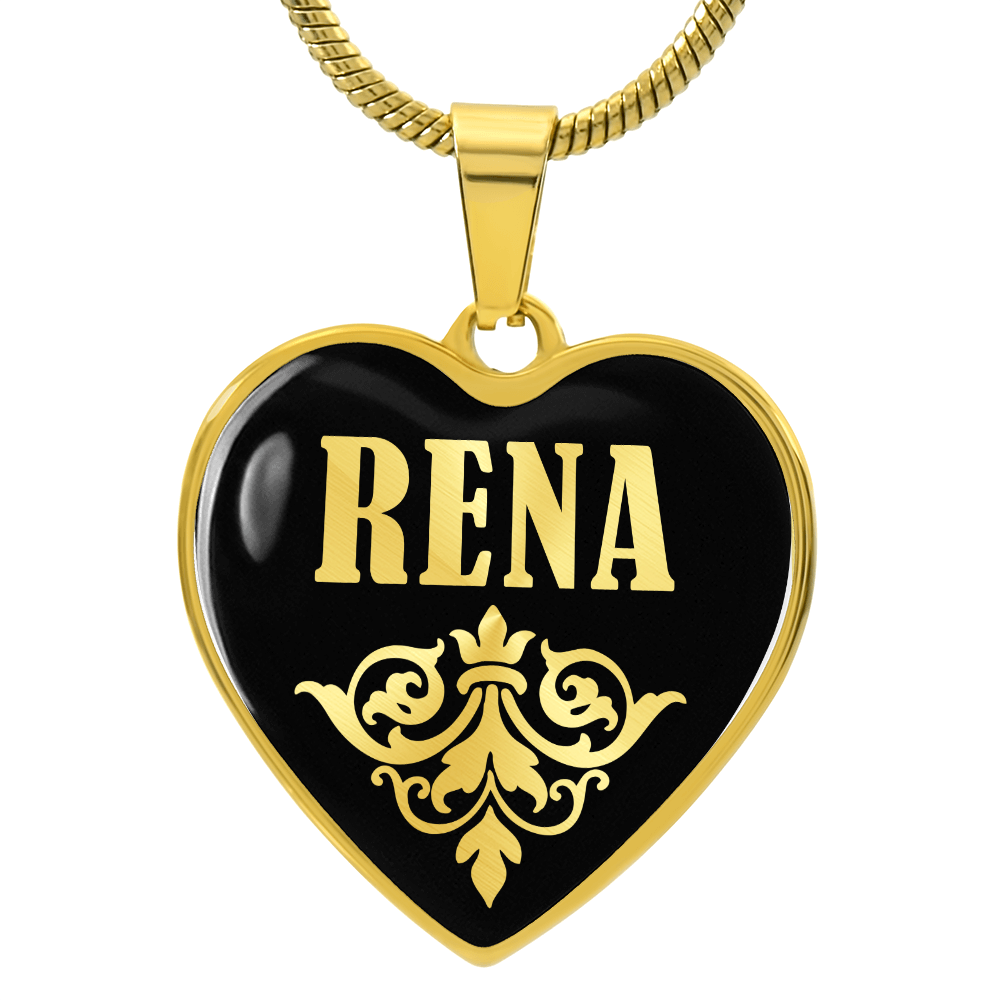 Rena v02 - 18k Gold Finished Heart Pendant Luxury Necklace