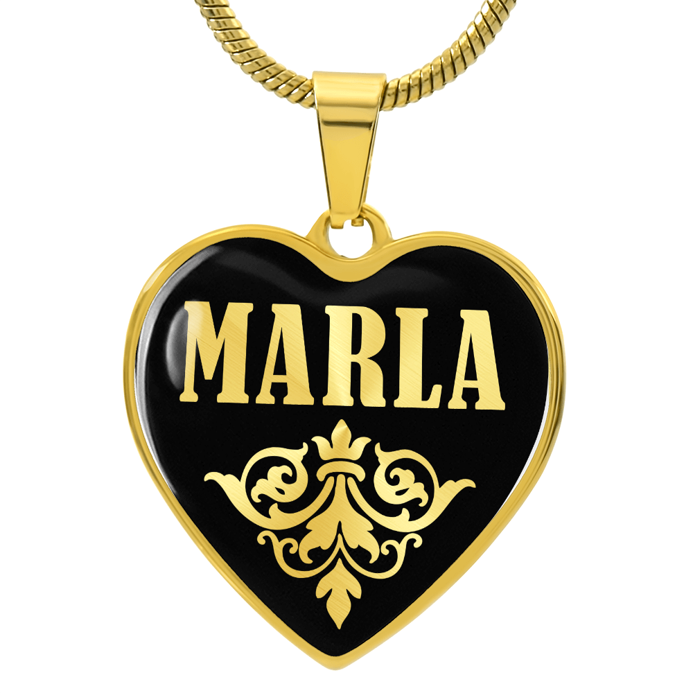 Marla v02 - 18k Gold Finished Heart Pendant Luxury Necklace