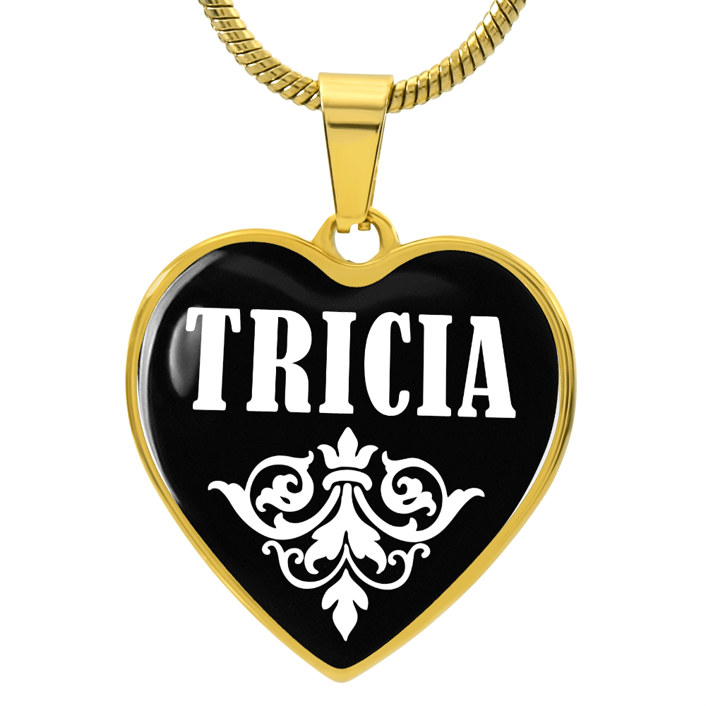 Tricia v03 - 18k Gold Finished Heart Pendant Luxury Necklace