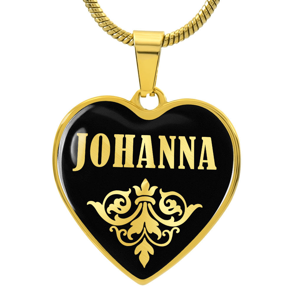 Johanna v02 - 18k Gold Finished Heart Pendant Luxury Necklace