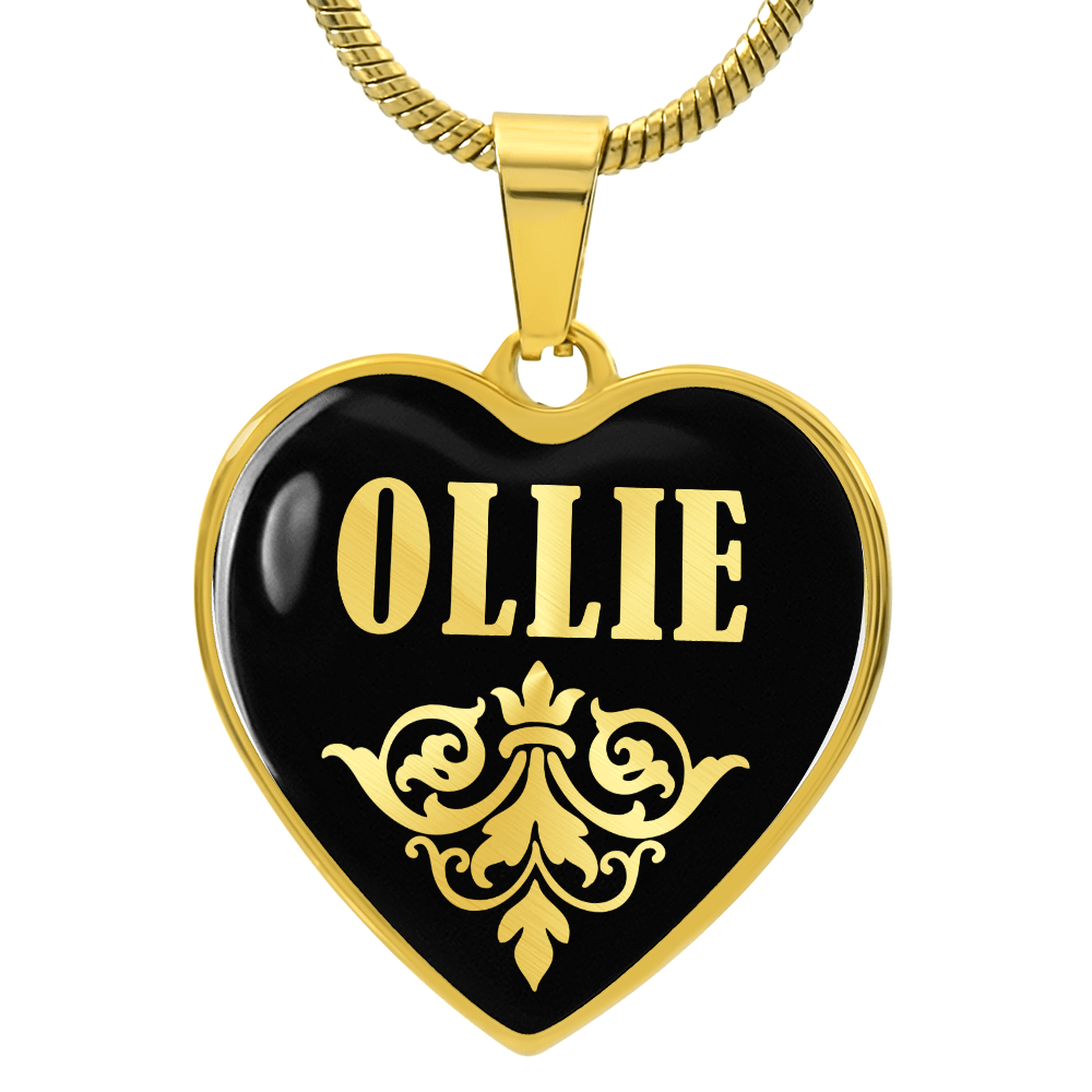 Ollie v02 - 18k Gold Finished Heart Pendant Luxury Necklace