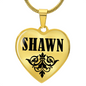Shawn v01 - 18k Gold Finished Heart Pendant Luxury Necklace