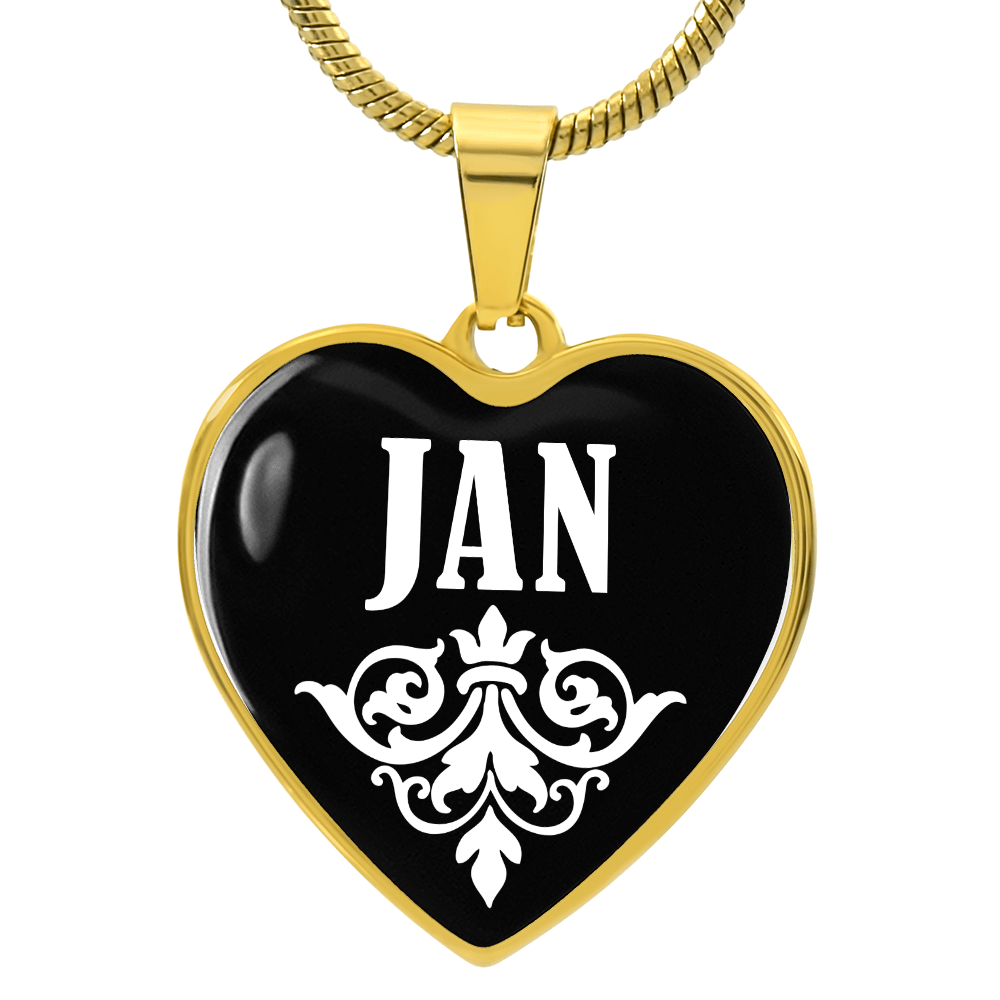 Jan v01w - 18k Gold Finished Heart Pendant Luxury Necklace
