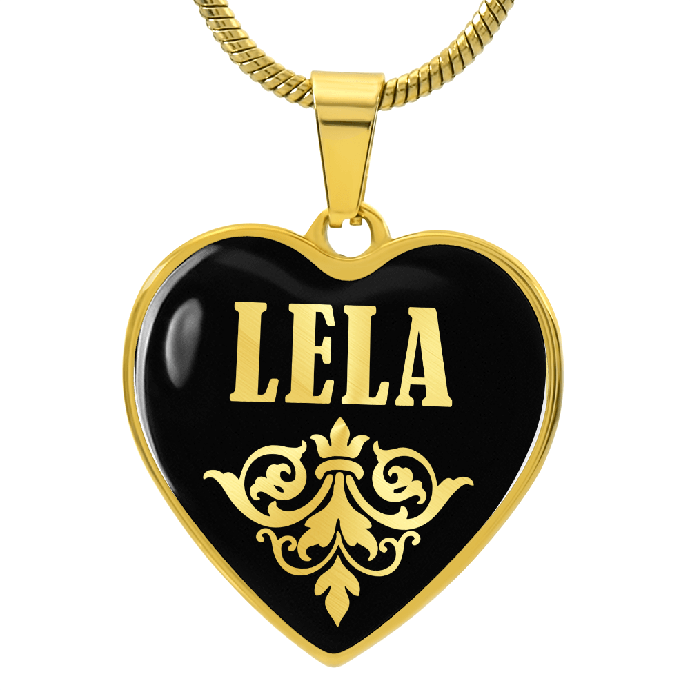 Lela v02 - 18k Gold Finished Heart Pendant Luxury Necklace