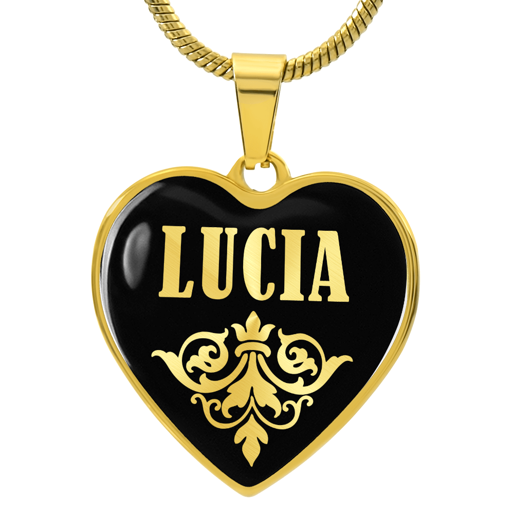 Lucia v02 - 18k Gold Finished Heart Pendant Luxury Necklace