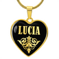 Lucia v02 - 18k Gold Finished Heart Pendant Luxury Necklace
